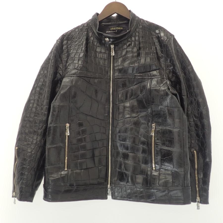 ZELE-PARIS ゼルパリ クロコダイルレザー シングルライダース ZELE-PARIS ゼルパリ クロコダイルレザー シングルライダース