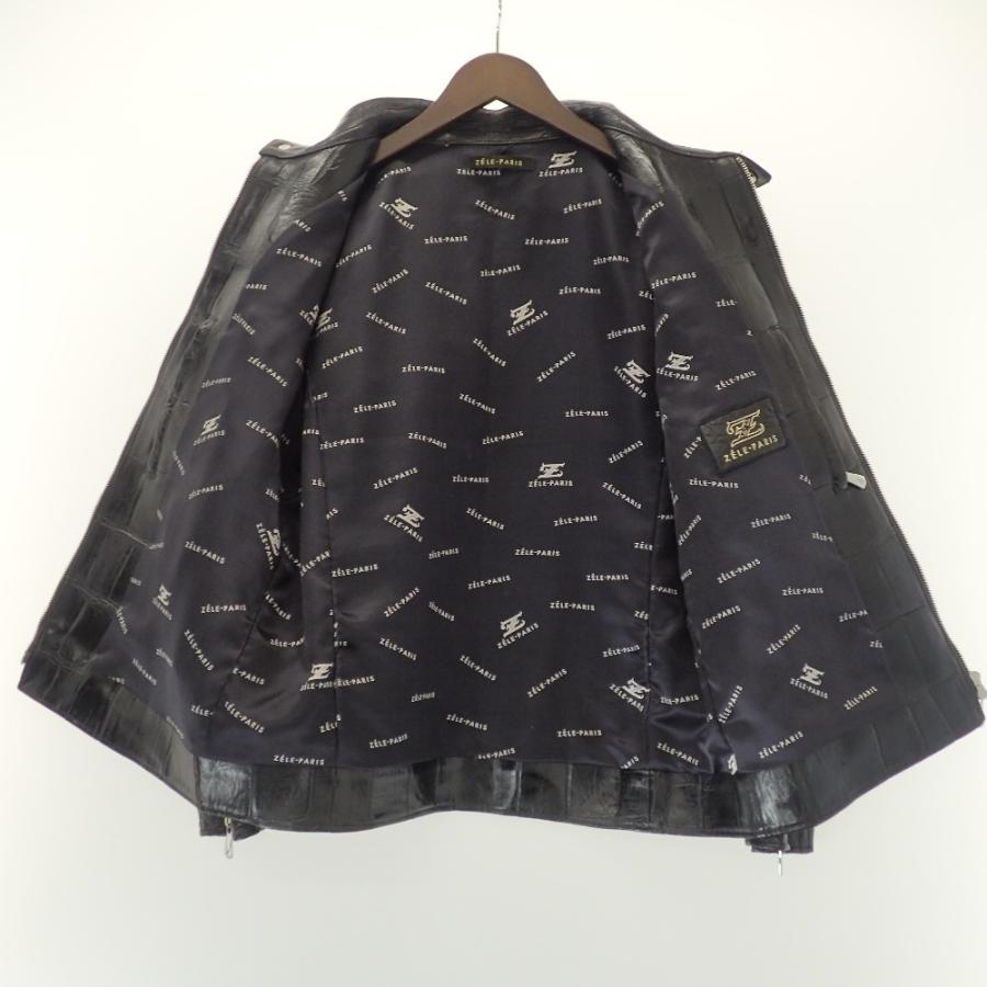 ZELE-PARIS ゼルパリ クロコダイルレザー シングルライダース ZELE-PARIS ゼルパリ クロコダイルレザー シングルライダース