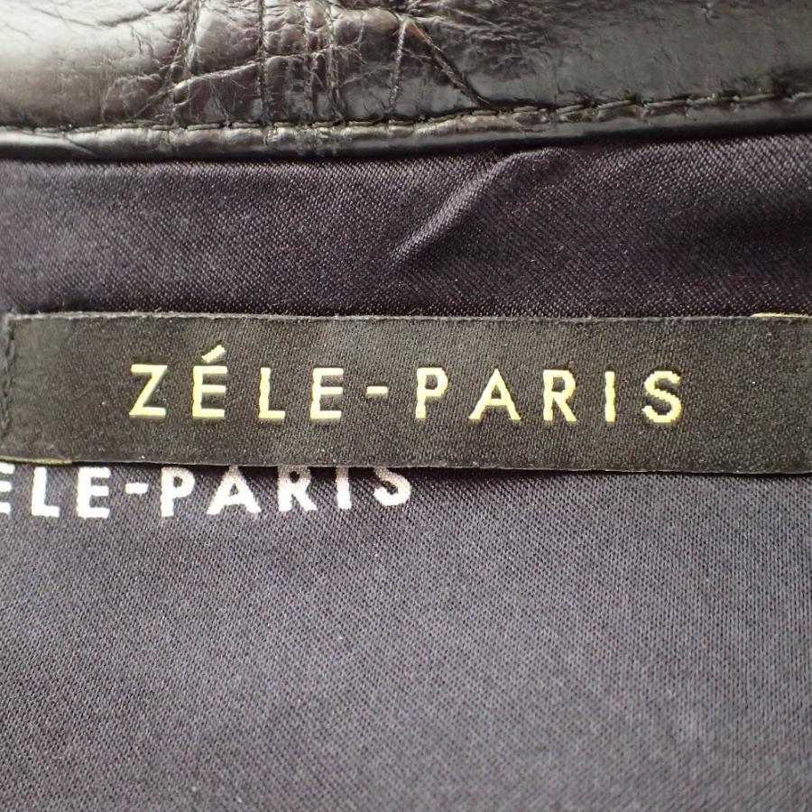 ZELE-PARIS ゼルパリ 新品未使用 シングルファスナー スクリプト 美品 ZELE PARIS ゼルパリ 最高峰 クロコダイル 鹿革 ディア