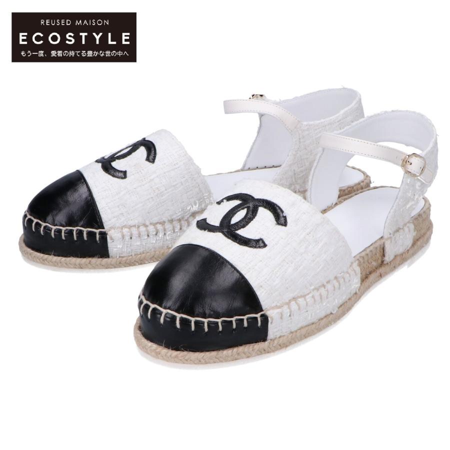 CHANEL ミュール サンダル ウェッジソール エスパドリーユ風 ココマーク CHANEL ミュール サンダル ウェッジソール エスパドリーユ風 ココマーク