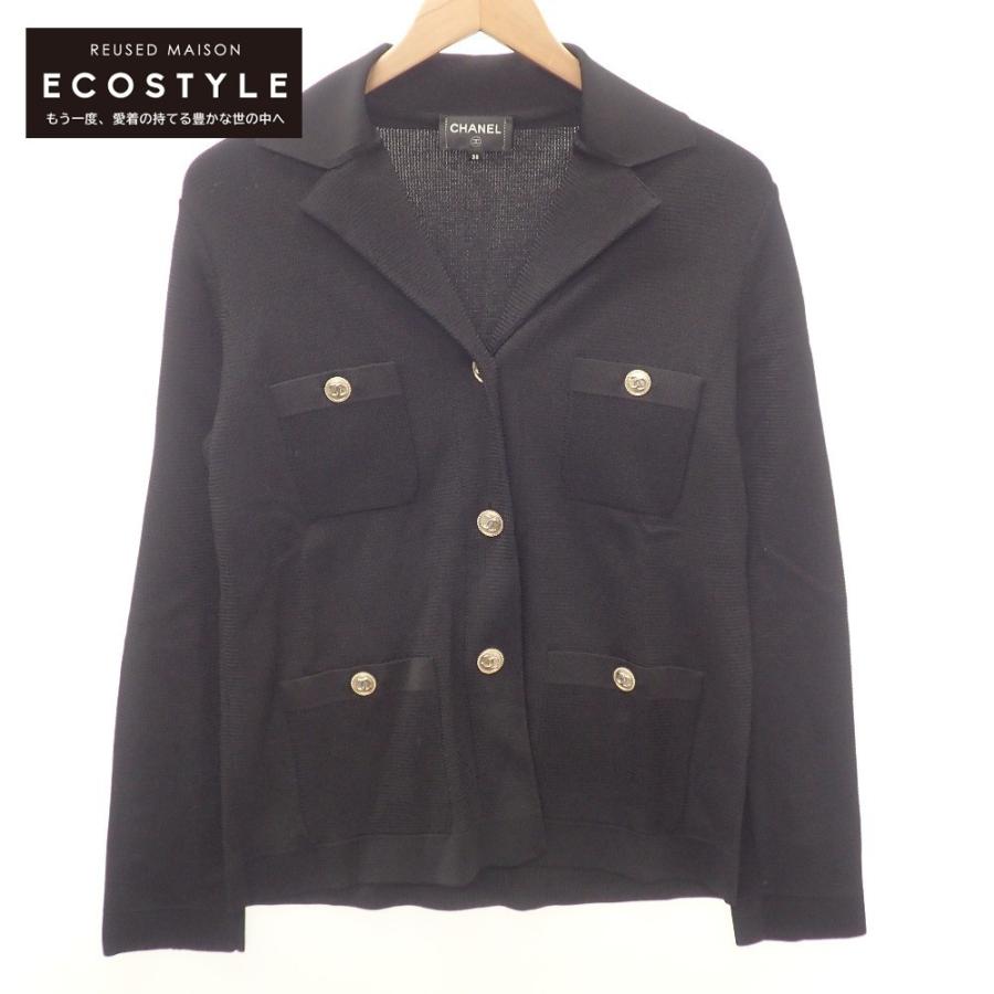 ◇【シャネル】ブラックカラーCOCOボタン4個コットンジャケット01P