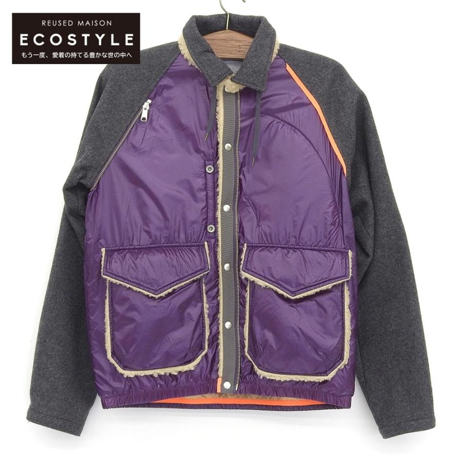 美品 kolor カラー AIR RIP BLOUSON ブルゾン メンズ グレー パープル  