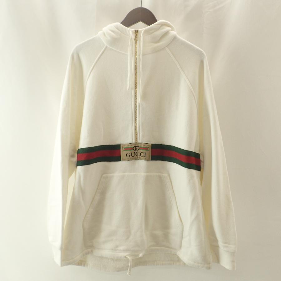 【タグ付き✨】グッチ パーカー　ハーフジップ　シェリーライン　インターロッキング 人気】GUCCIグッチ ハーフジップパーカー シェリーライン サイズM