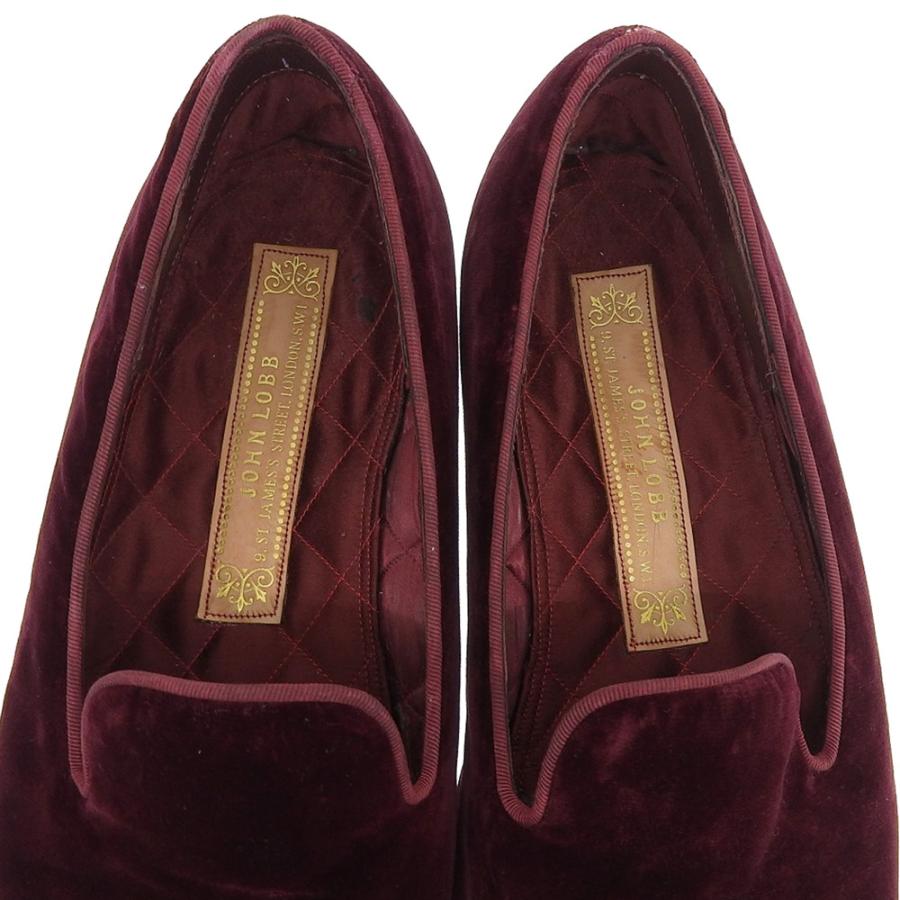 JOHN LOBB 美品 ジョンロブ 刺繍デザイン ベルベット スリッポン JOHN LOBB 美品 ジョンロブ 刺繍デザイン ベルベット スリッポン