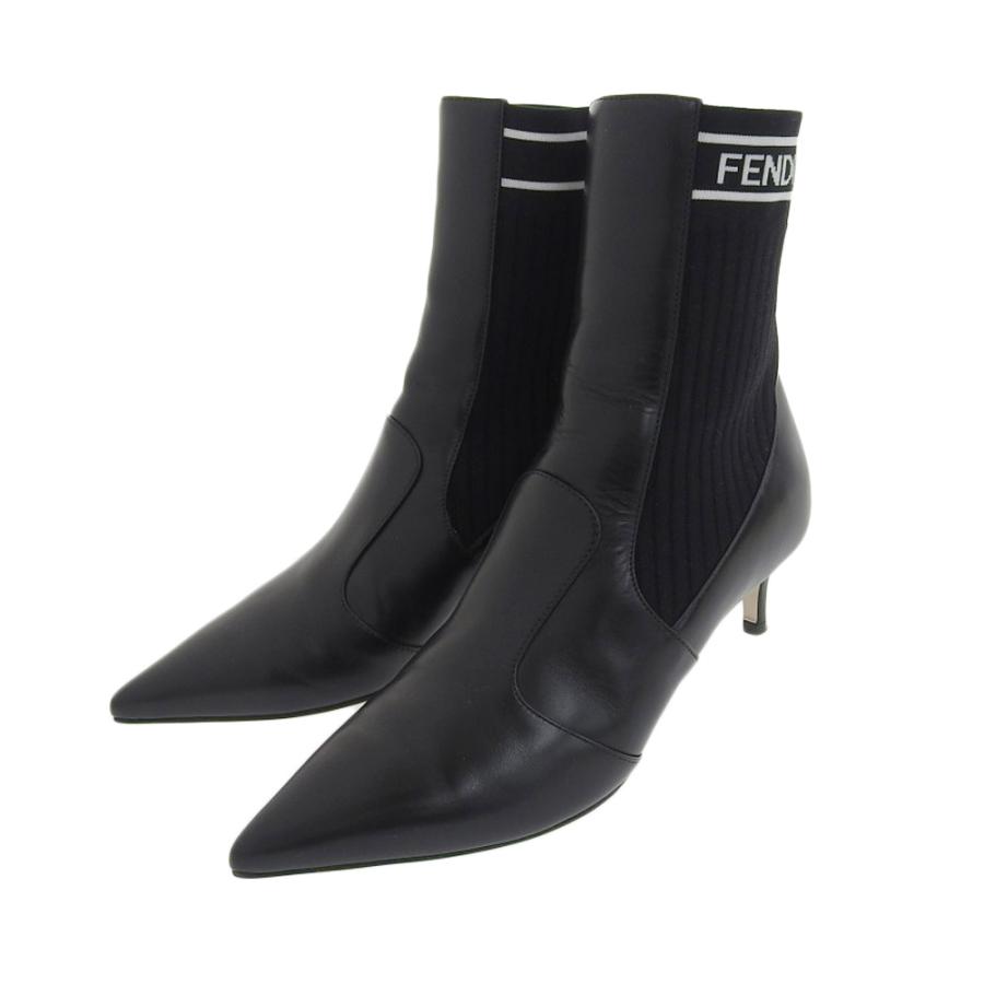 美品　FENDI フェンディ ニット ブーツ ソックスブーツ　37 ブラック 美品 FENDI フェンディ ニット ブーツ ソックスブーツ 37