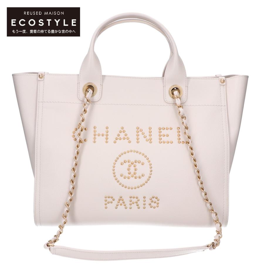 美品 CHANEL シャネル 26番台 A57069 スタッズロゴ ドーヴィル  