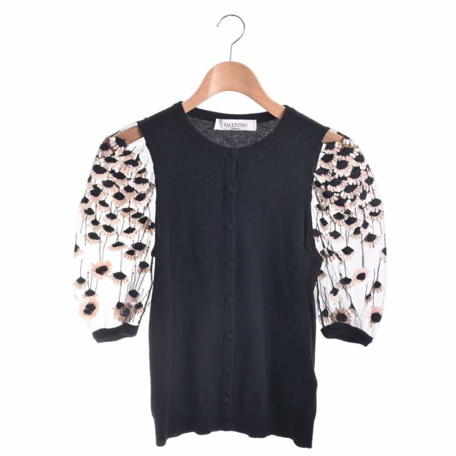 美品/国内正規/ VALENTINO ヴァレンティノ ウールカシミヤ 袖レース 