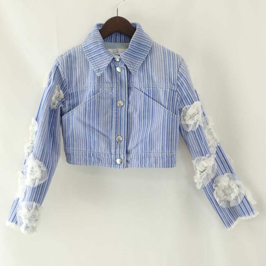 CHANEL 美品/ シャネル P58709V44707 レースフラワー ストライプ CHANEL 美品/ シャネル P58709V44707 レースフラワー ストライプ