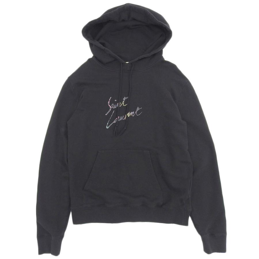 ☆目立った傷や汚れなし☆SAINT LAURENT ブラック パーカー サイズL SAINT LAURENT サンローラン パリ PARIS パーカー プルオーバー
