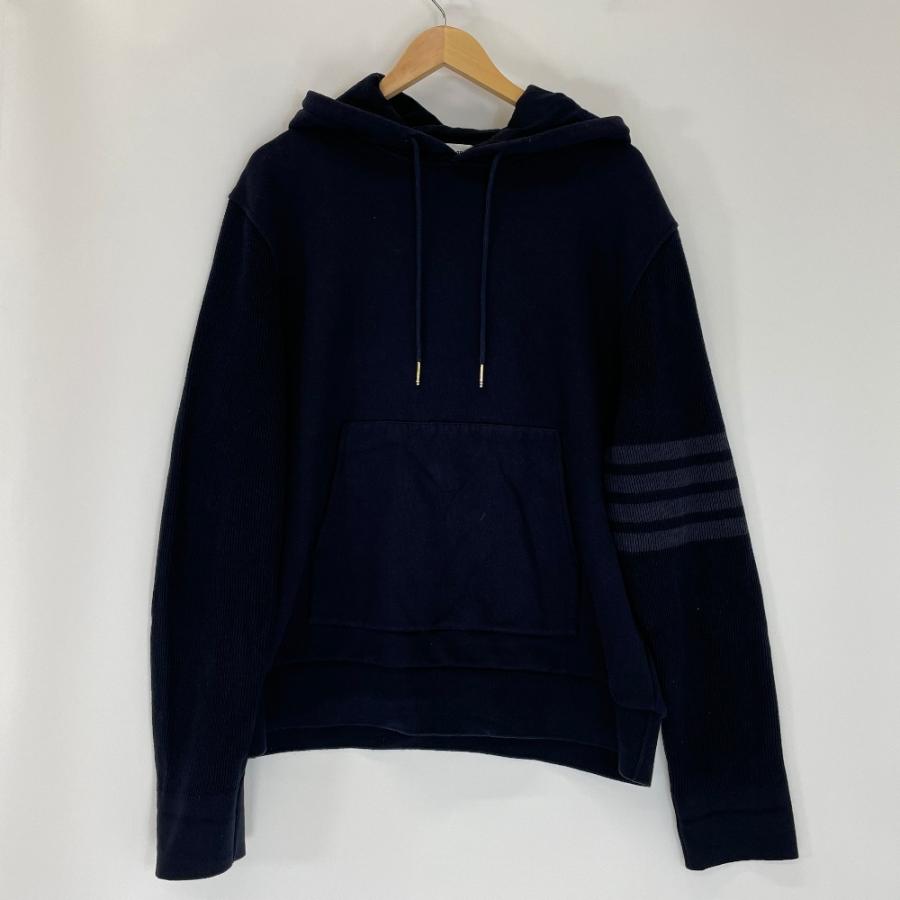 美品/国内正規 THOM BROWNE トムブラウン MJT236A コットン 4BAR プル