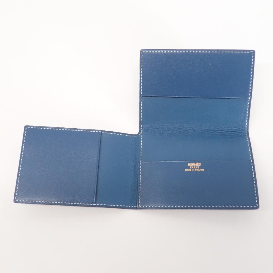 HERMES クルネゼー 3つ折りカードケース レザー ブラウン □G刻印 HERMES - HERMES クルネゼー 3つ折りカードケース レザー ブラウン □G
