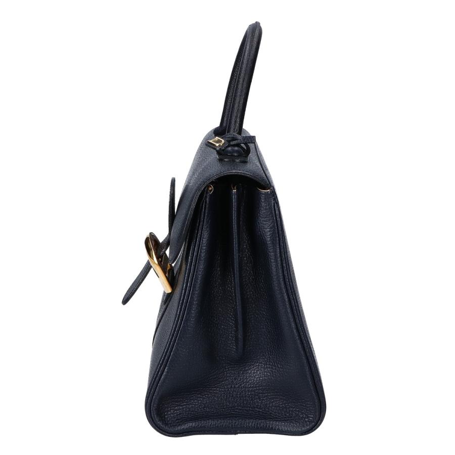DELVAUX デルヴォー ネイビー ブリヨンMM ハンドバッグ ブラック