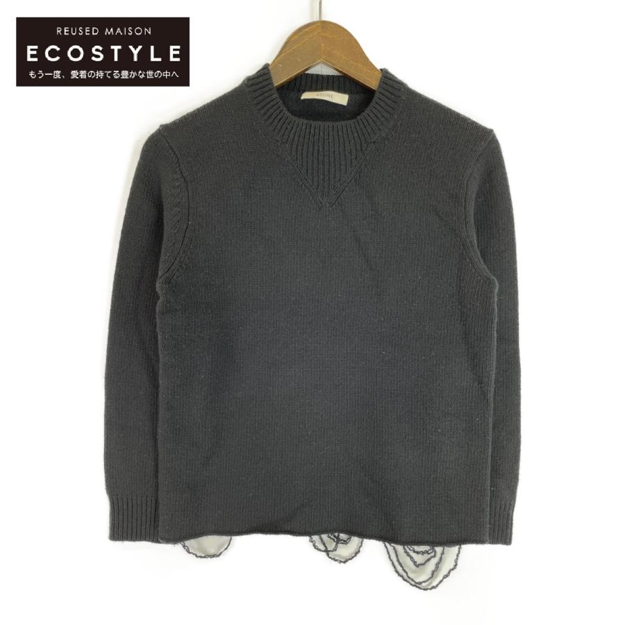 Celine フィービー期 カシミヤ混 長袖 ニット セーター トップス 2 3BG6 6396 グレー M (195875