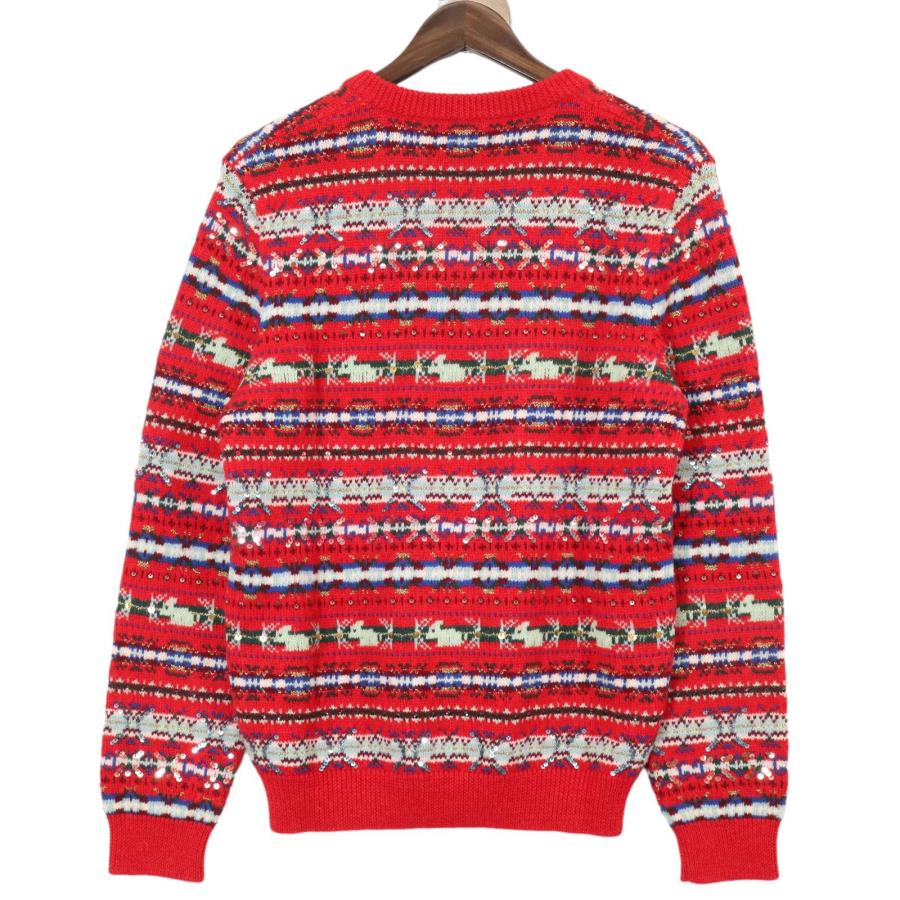 GUCCI（グッチ） 536624 赤 スパンコール ノルディック柄 ニット