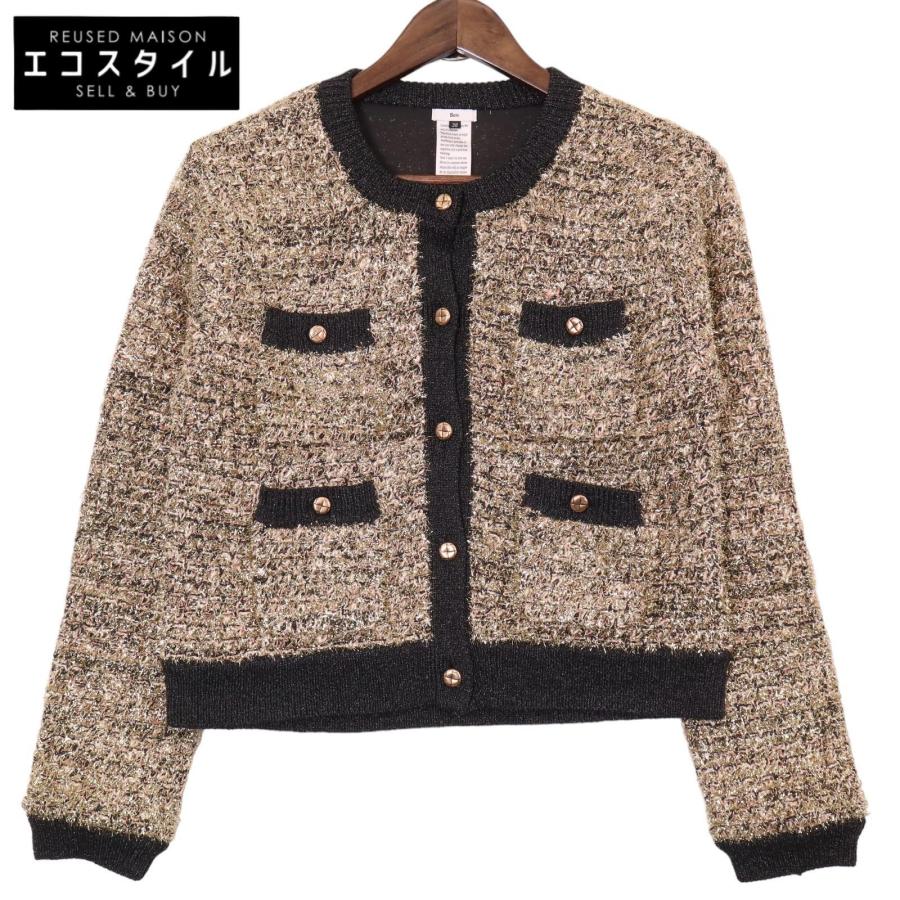 Sov. ソブ ゴールド ラメ ツイードカーディガン ゴールド 38  