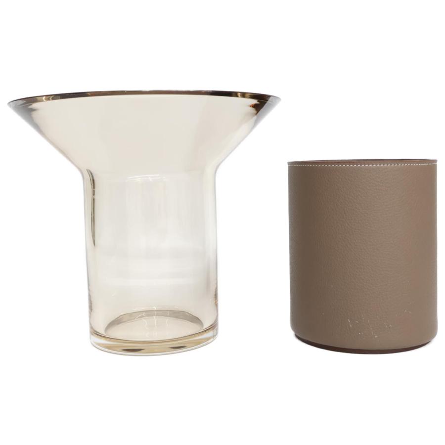 HERMES エルメス デルタPM フラワーベース/花瓶 オブジェ AMBRE-ETOUPE  