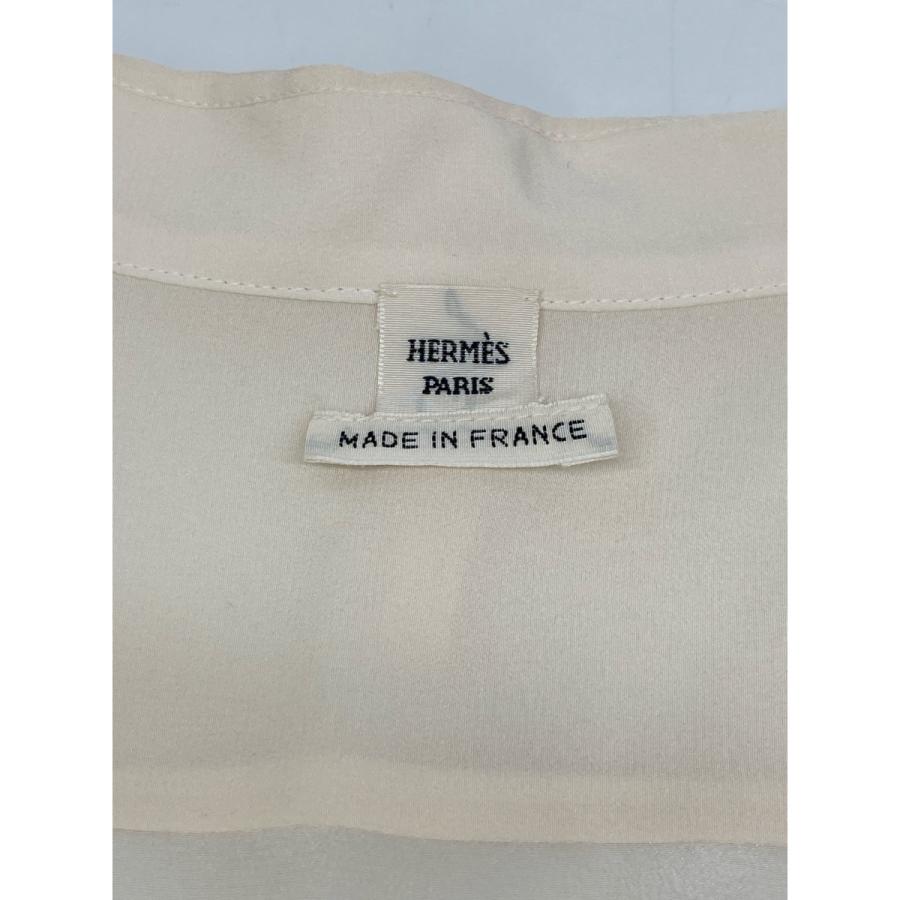 HERMES エルメス ルメール期 オフホワイト シルク ノースリーブ 
