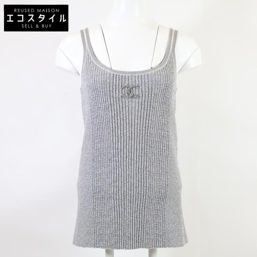CHANEL シャネル P40701K02993 チェーンココマーク リブニット CHANEL シャネル P40701K02993 チェーンココマーク リブニット