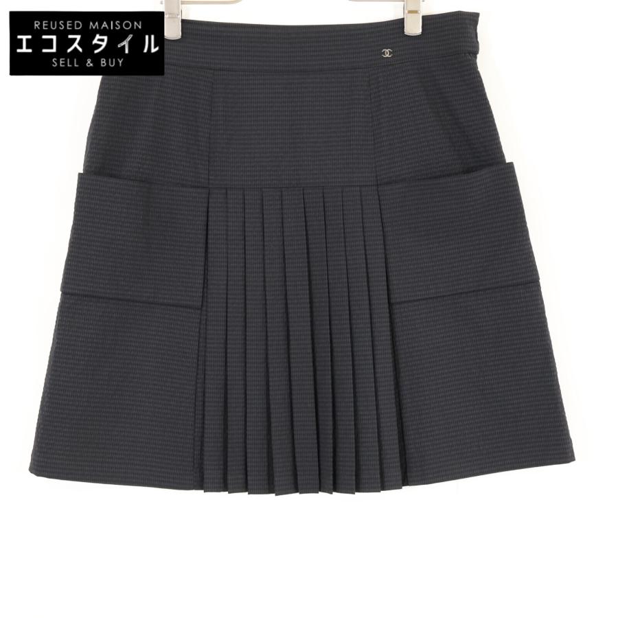 シャネル　ミニスカート　36 CHANEL（シャネル） セットアップ ノーカラージャケット ツイード ココ