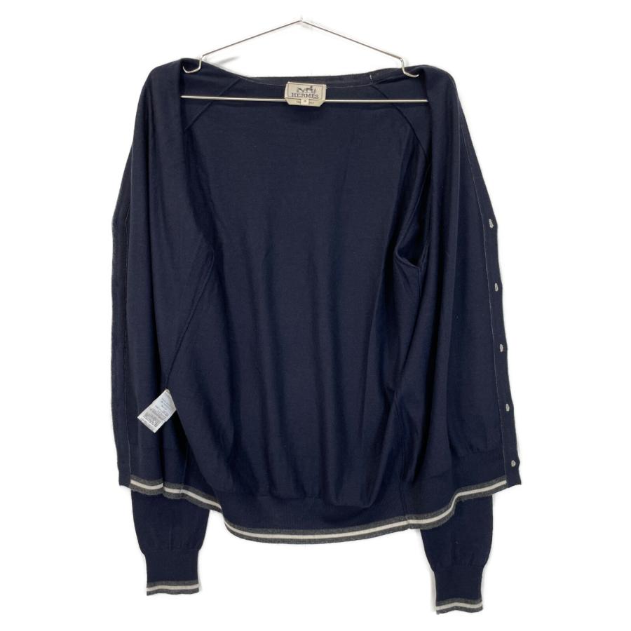 HERMES ゴルチエ期 カシミヤ シルク ニット 切替 ボーダー セーター 黒 HERMES ゴルチエ期 カシミヤ シルク ニット 切替 ボーダー セーター 黒