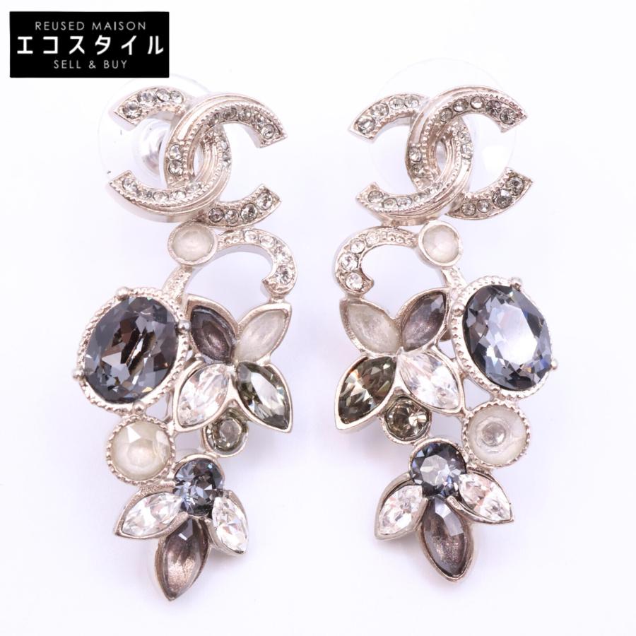 美品 CHANEL シャネル 16C CCココマーク マルチストーン ピアス  