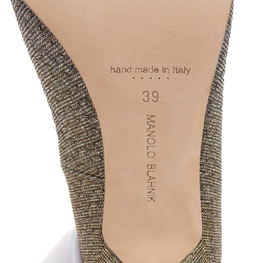 新品同様 MANOLO BLAHNIK マノロブラニク ハンギシ ラメ パンプス 