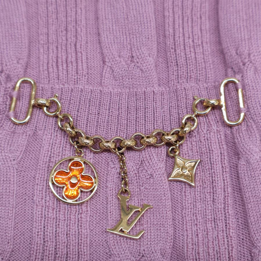 LOUIS VUITTON ルイ ヴィトン ピンク タートルネック ニット 国内正規/ LOUIS VUITTON ルイヴィトン ロゴチャーム付