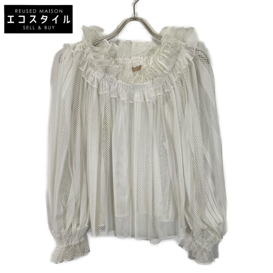 ALAIA アライア AA9H0271RT398 Off Shoulder Billowed Sleeve Blouse 
