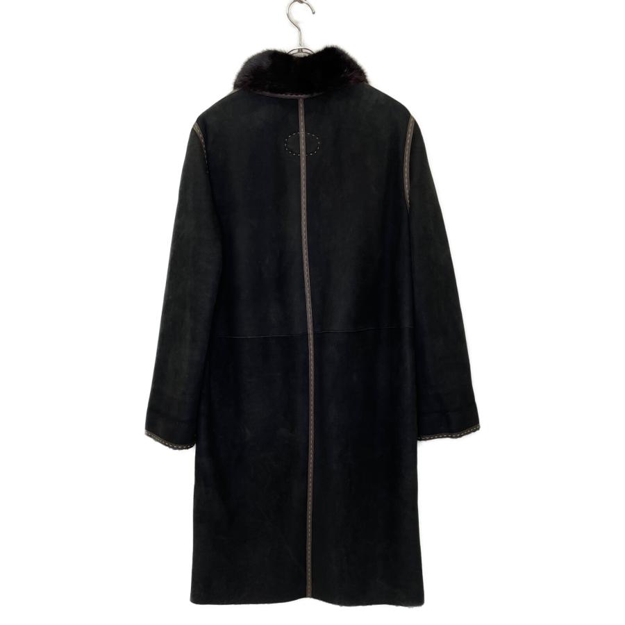 CELINE（セリーヌ） セレリア 襟ミンクファー ムートンコート ブラック