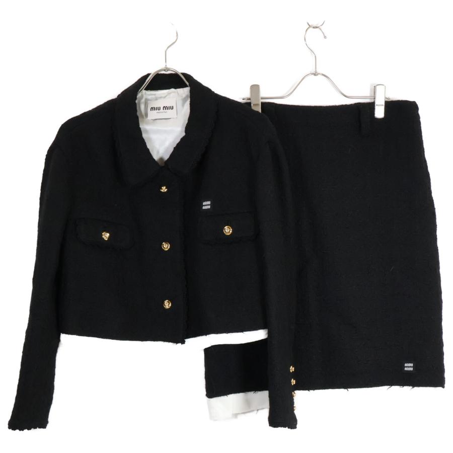 miu 美品 国内正規 MIUMIU ミュウミュウ 22年 ツイード ショート