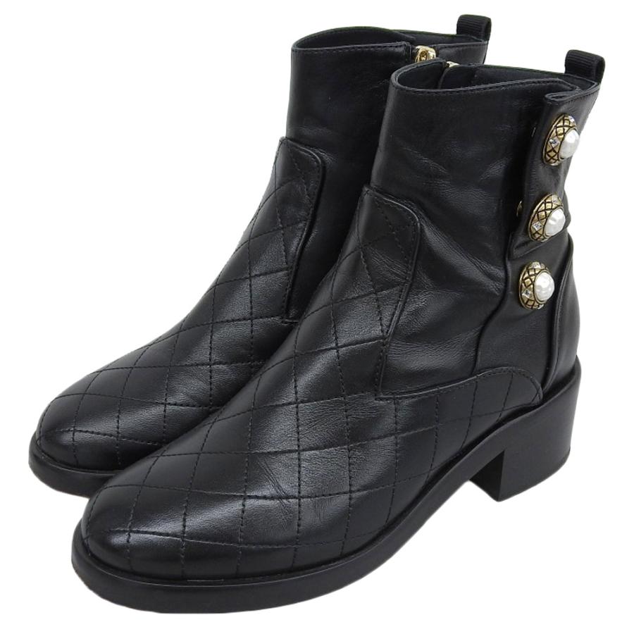 Chanel ブラック パール　キルティング ブーティ　37C 楽天市場】シャネル CHANEL ブーツ ショートブーツ 靴 シューズ