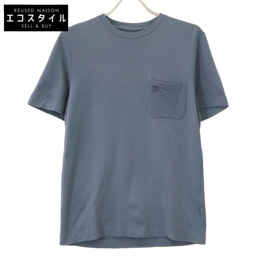 LOUIS VUITTON ルイヴィトン ブルー 胸ポケットダミエ 半袖Tシャツ