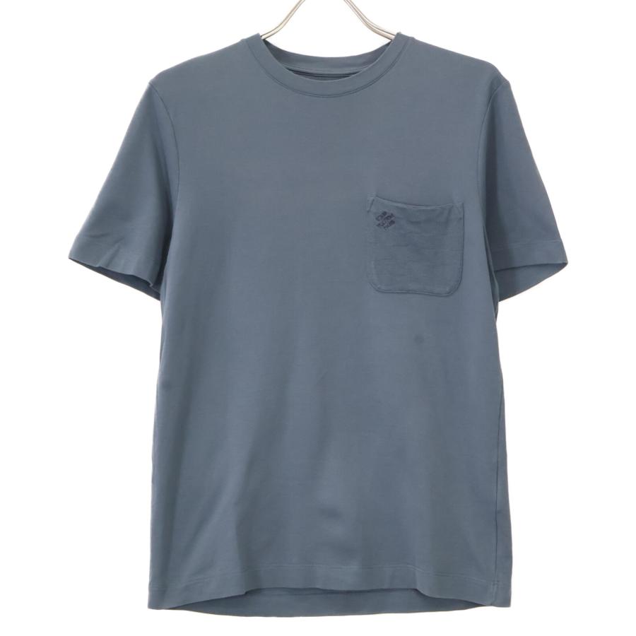 LOUIS VUITTON ルイヴィトン ブルー 胸ポケットダミエ 半袖Tシャツ