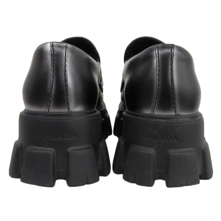 PRADA モノリス　ブラック ローファー 厚底 Prada モノリス 55mm レザーローファー | ブラック | FARFETCH JP