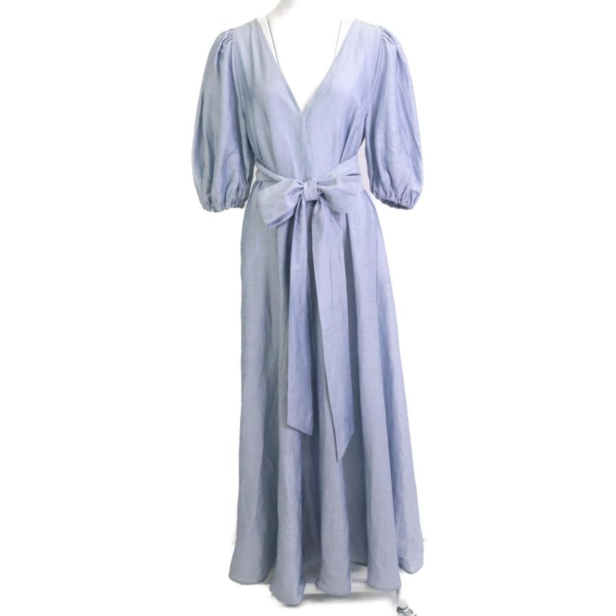 MYLAN マイラン 23SS ブルー MY23SS-OP025 Shine Linen V Neck Dress F  