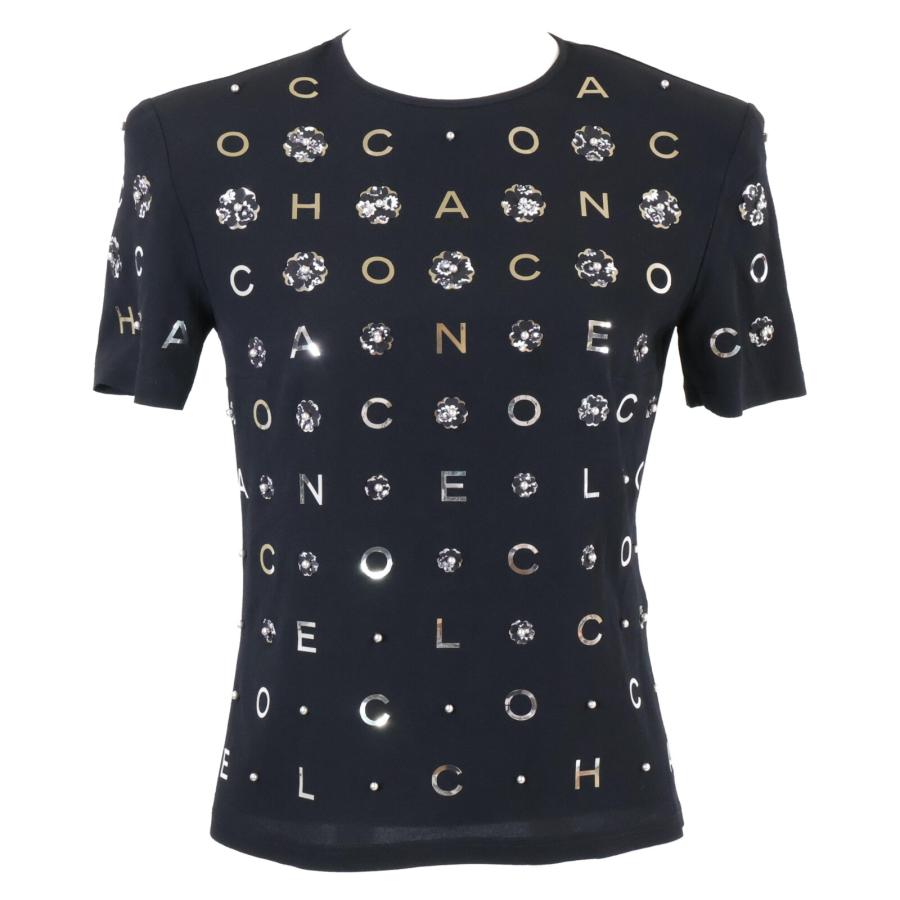 CHANEL シャネル カメリア Tシャツ カットソー ストレッチ素材 S相当 華やかな印象へ♪】CHANELトップス Tシャツ カメリア (CHANEL/Tシャツ