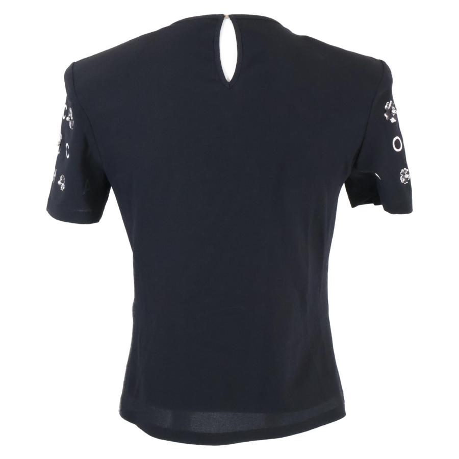 CHANEL シャネル カメリア Tシャツ カットソー ストレッチ素材 S相当 CHANEL ブラック Tシャツ カメリア