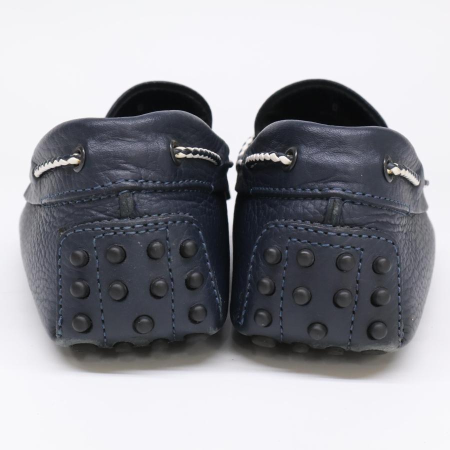 美品 TOD'S トッズ レザー ドライビング シューズ 6 ネイビー メンズ