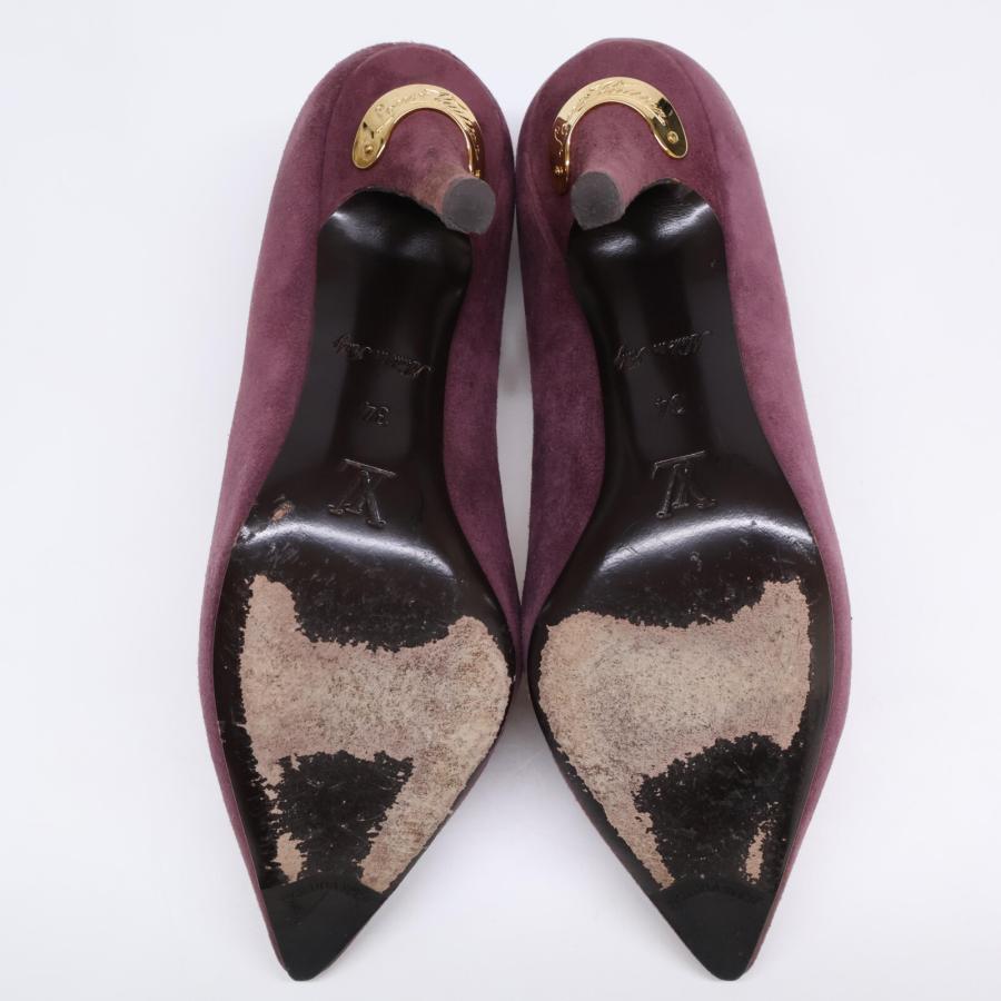 LOUIS VUITTON ルイヴィトン ロゴ金具 スエード パンプス シューズ 34  