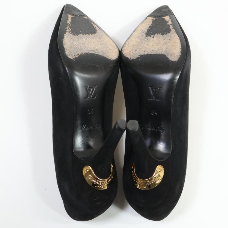 美品☆ルイヴィトン・レザー切替 ダミエ柄リボン オープントゥ