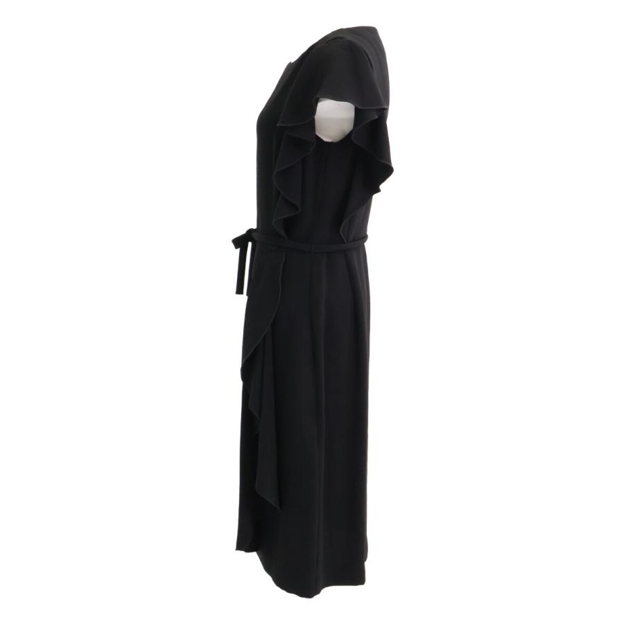 Max Mara マックスマーラ ブラック フリル ノースリーブワンピース ブラック 40 ワンピース トリアセテート レディース 中古_2