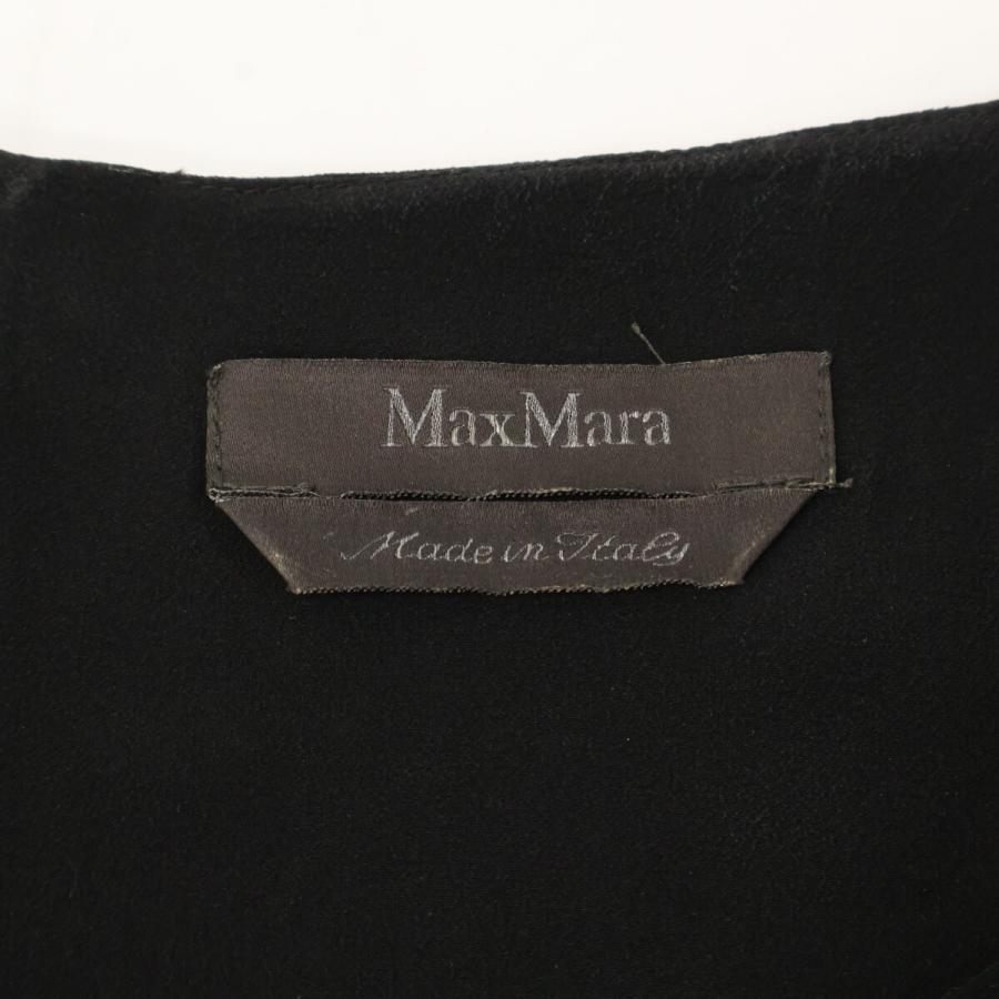 Max Mara マックスマーラ ブラック フリル ノースリーブワンピース ブラック 40 ワンピース トリアセテート レディース 中古_4