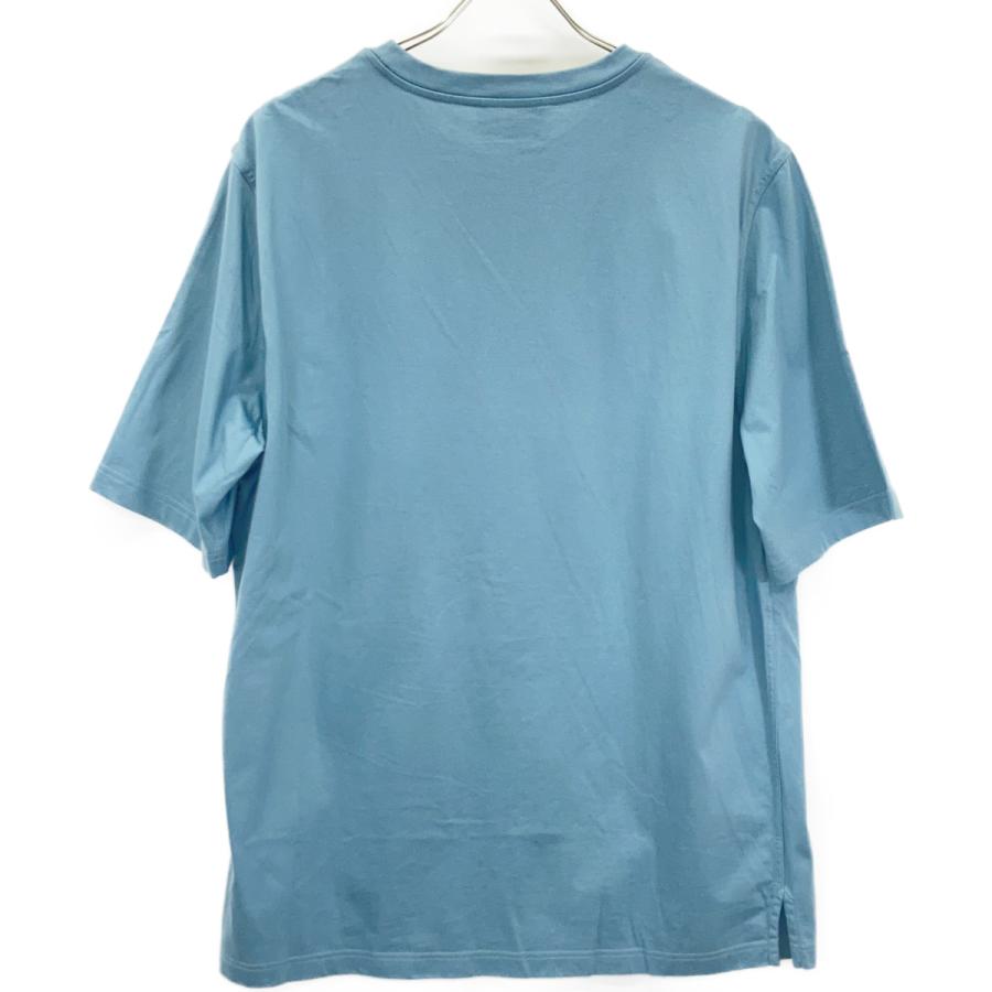HERMES（エルメス） ブルー 胸元刺繍 半袖Tシャツ ブルー L トップス