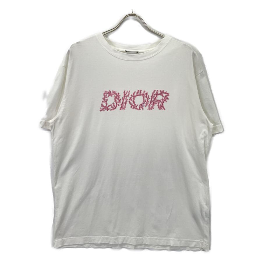 DIOR ディオール ホワイト×ピンク ロゴ 半袖Tシャツ 24ss ホワイト