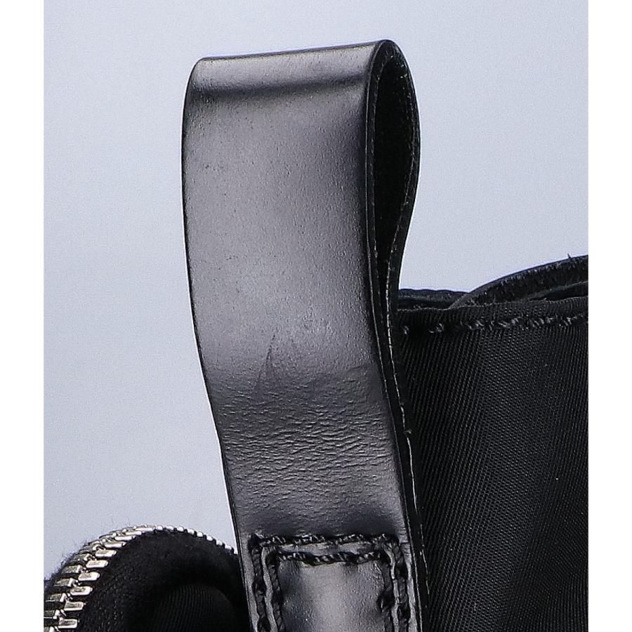 PRADA 2UE007 モノリス レザー ポーチ付き ロゴプレート プラダ モノリス ナイロン×レザー ブーツ 7 1/2 メンズ ブラック
