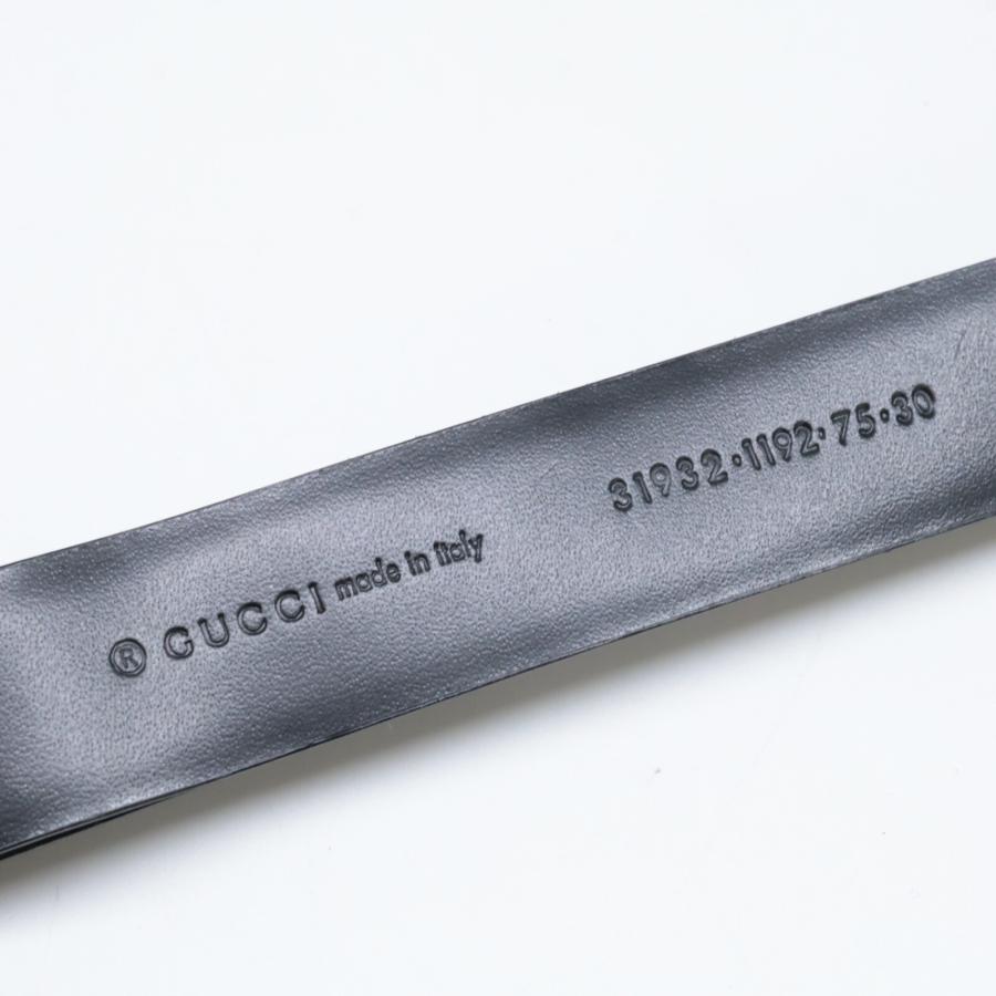 GUCCI（グッチ） 31932 Gロゴバックル レザー ベルト 75・30 シルバー