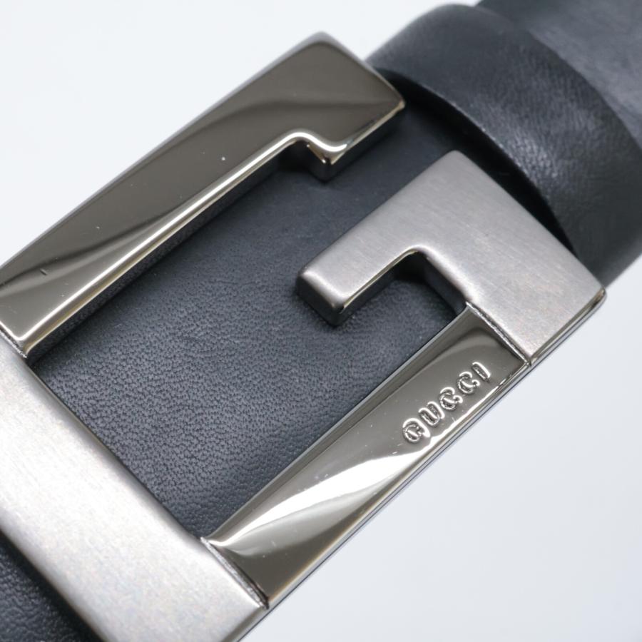 GUCCI（グッチ） 31932 Gロゴバックル レザー ベルト 75・30 シルバー