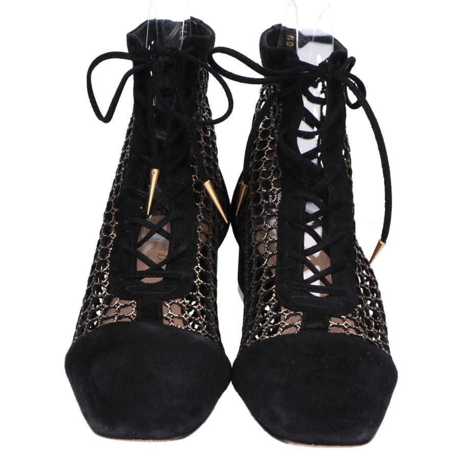 Christian Dior クリスチャンディオール スエードxメッシュ レース