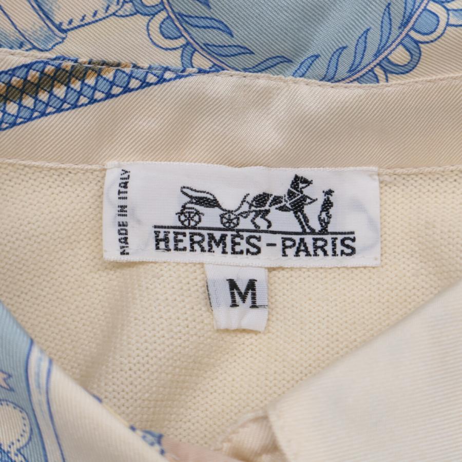 HERMES エルメス ツイルレーヌ ハーフボタン 長袖ニットシャツ