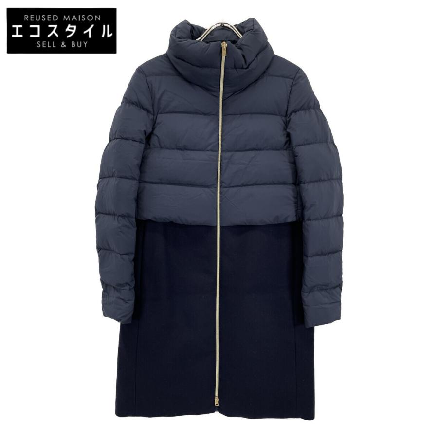 ヘルノ ダウンコート ネイビー 42 HERNO ヘルノ ジャケット ネイビー
